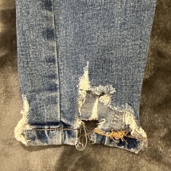 Topshop -Wmns Jeans-Jamie Skinny Stretch-Med Wash Denim-Distressed Hem-26x30 - Picture 5 of 16